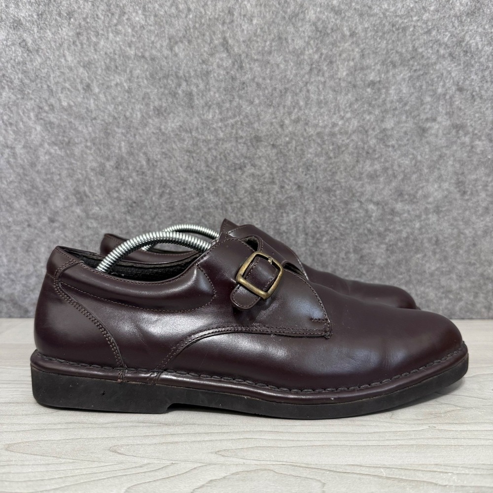 Botany 500 Mens Burgundy Leather Monk Strap Dress Shoes Size 11